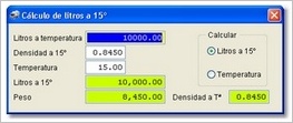 Calculara litros a 15